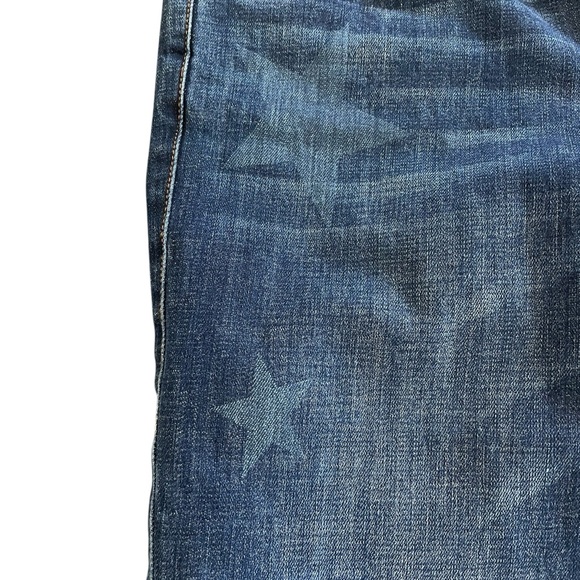 CAbi Jeans Denim Cuffed Slim Boyfriend #3937 Low Rise Two Tone Star Print Size 2 - Picture 5 of 9